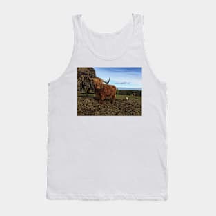 Scottish Highland Cattle Cow and Cat 2130 Tank Top